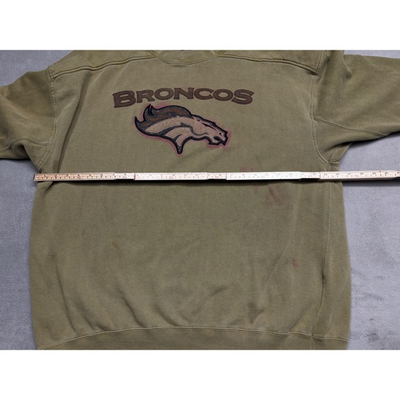 Vintage Denver Broncos Green Puma NFL Team Apparel Crewneck Sweatshirt XXL - Picture 8 of 11